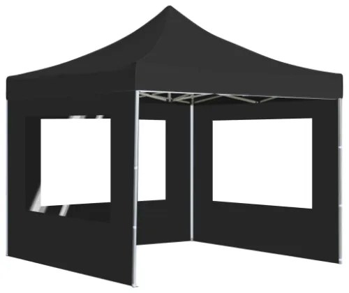 Gazebo Pieghevole con Pareti in Alluminio 3x3 m Antracite