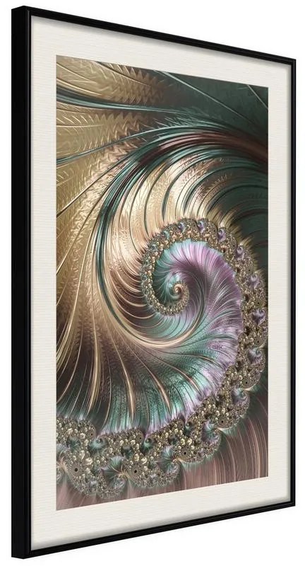 Poster  Iridescent Spiral  Cornice Quadri Cornice nera con pass-partout, Larghezza x Altezza Home decor 20x30