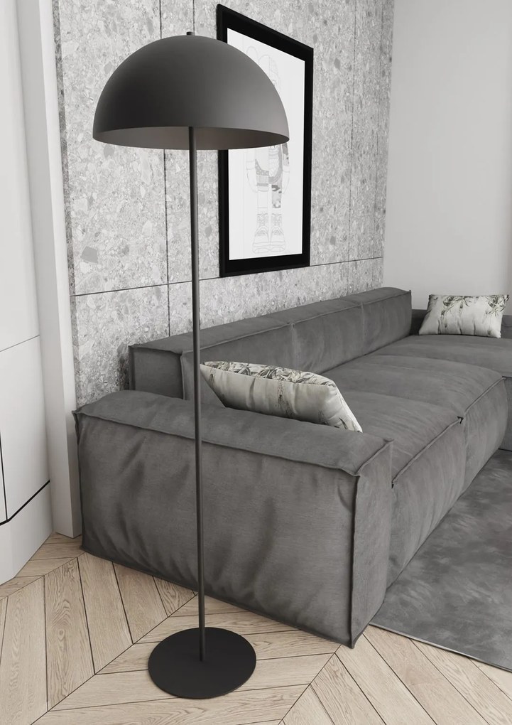 Piantana Moderno Demetra Acciaio Nero 1 Luce E27 Ip20