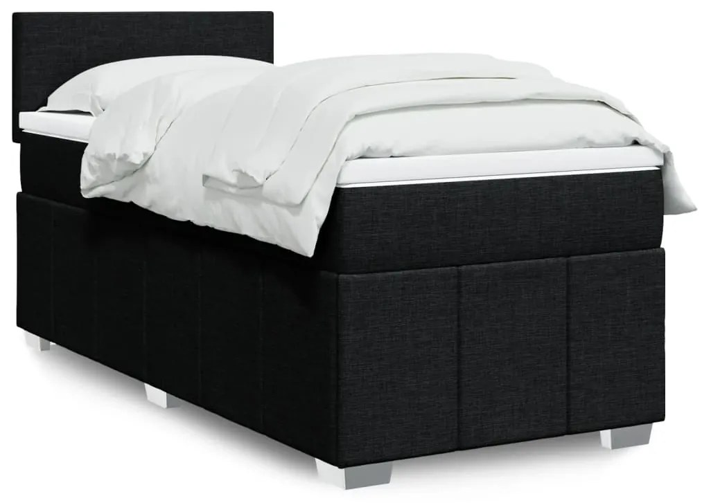 Giroletto A Molle Con Materasso Nero 100x200 Cm İn Tessuto /