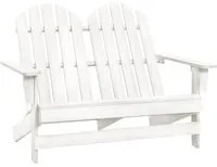 Sedia 2 Posti da Giardino Adirondack in Abete Massello Bianco 315899