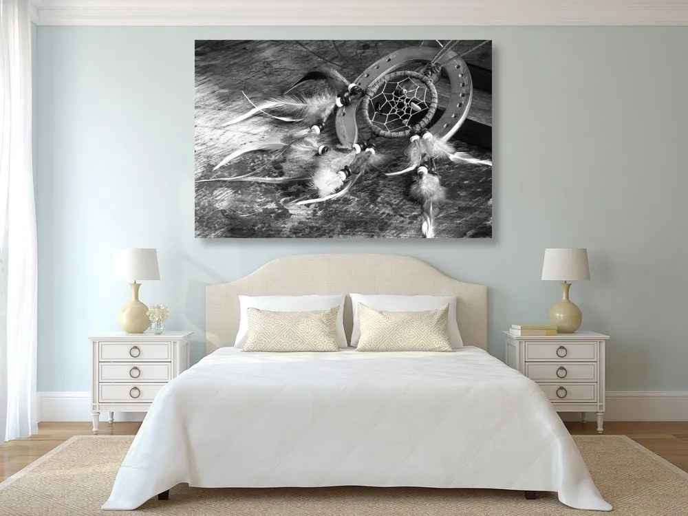 Quadro su tela – Acchiappasogni in bianco e nero