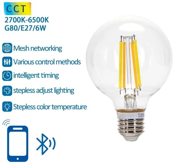 Lampadina LED FILAMENT G80 E27/6W/230V 2700-6500K - Aigostar