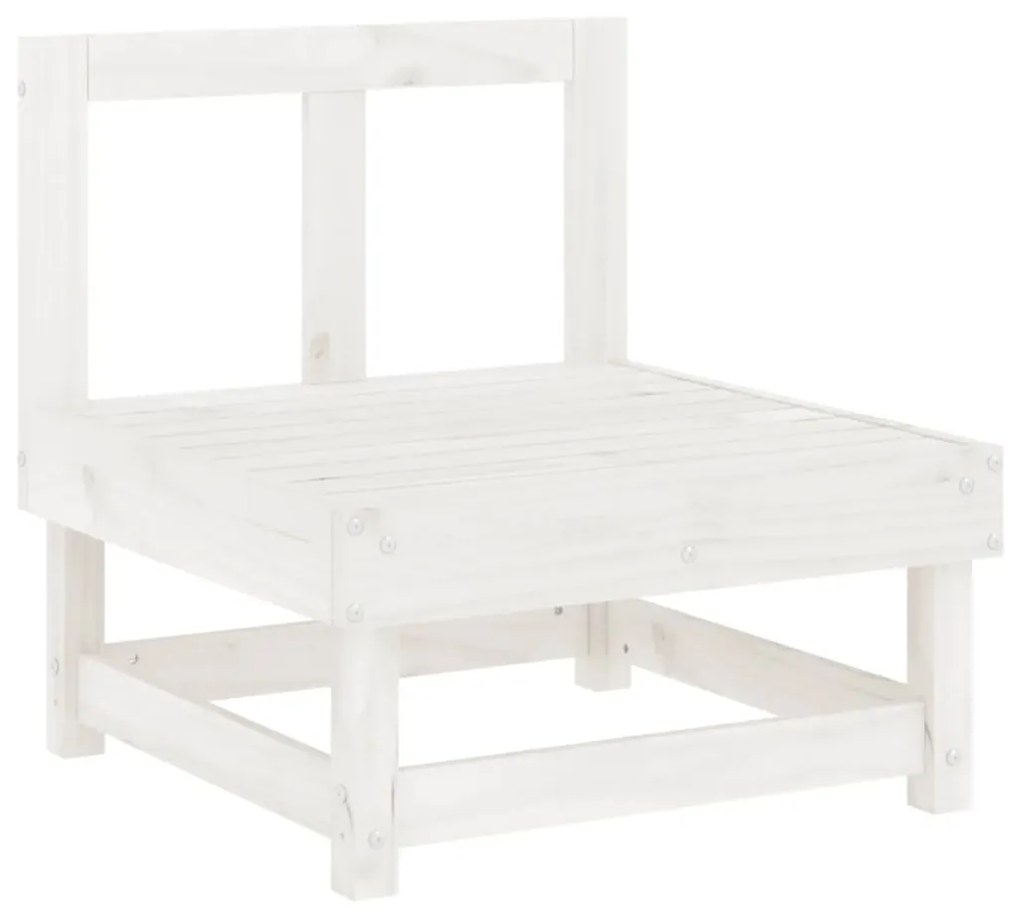 Set salotto da giardino 4 pz bianco in legno massello di pino