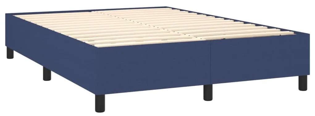 Letto a molle con materasso e led blu 140x190 cm in tessuto