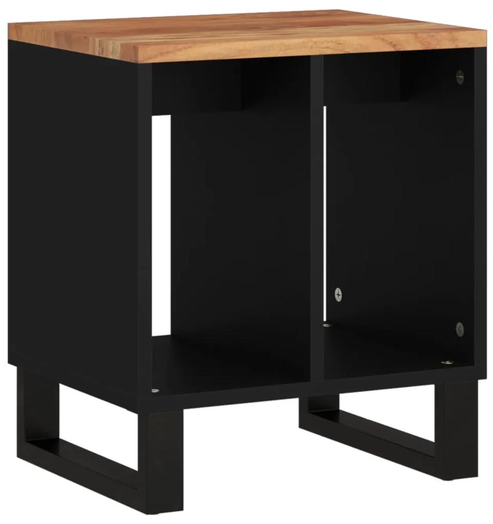 Tavolino 40x31x46 cm legno massello acacia e legno multistrato