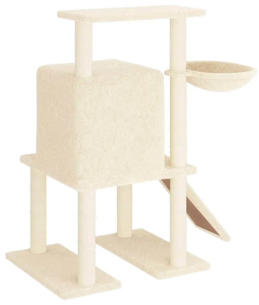 Albero per gatti con tiragraffi in sisal crema 96,5 cm