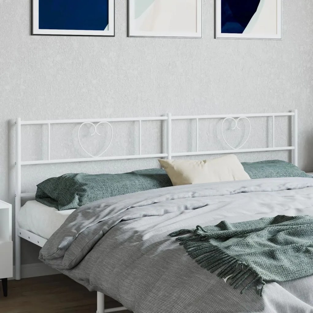 Testiera İn Metallo Bianco 180 Cm /