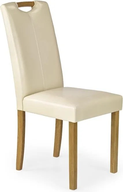 Sedia Caro in ecopelle crema faggio
