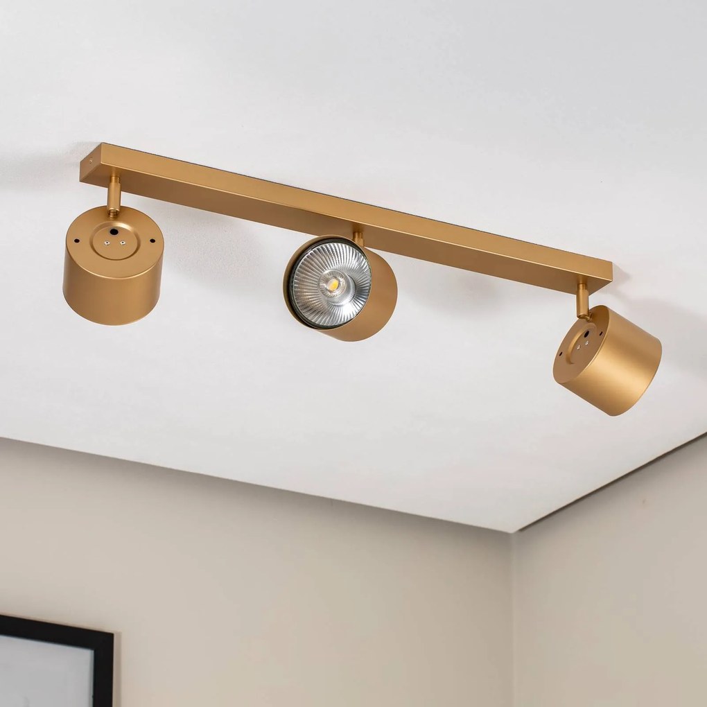 Argon Faretto da soffitto Chloe orientabile a 3 luci, oro