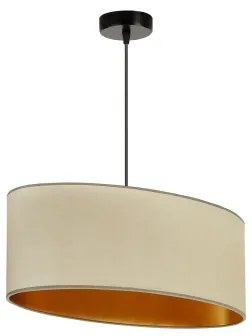 Duolla - Lampadario a sospensione con filo OVAL VEGAN 1xE27/15W/230V beige