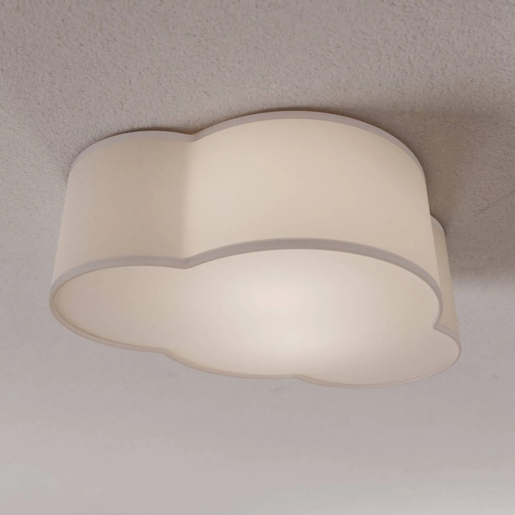 TK Lighting Plafoniera Cloud in tessuto, lunghezza 41 cm, grigio