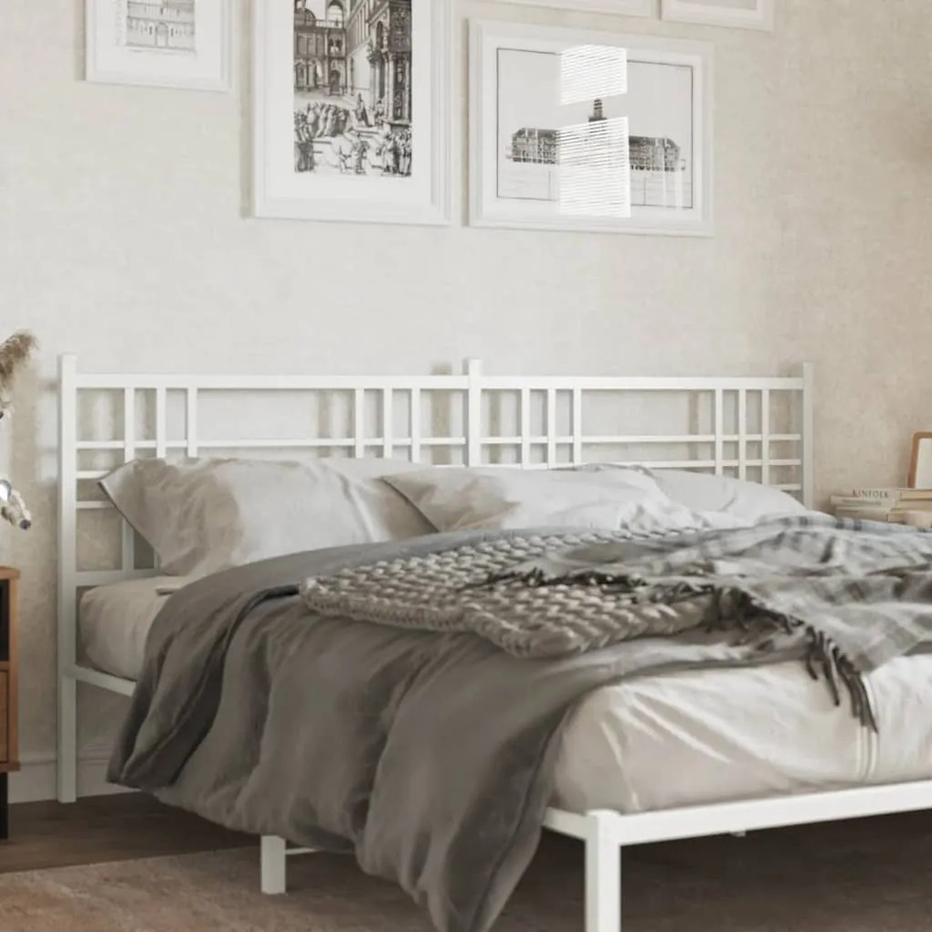 Testiera İn Metallo Bianco 200 Cm /