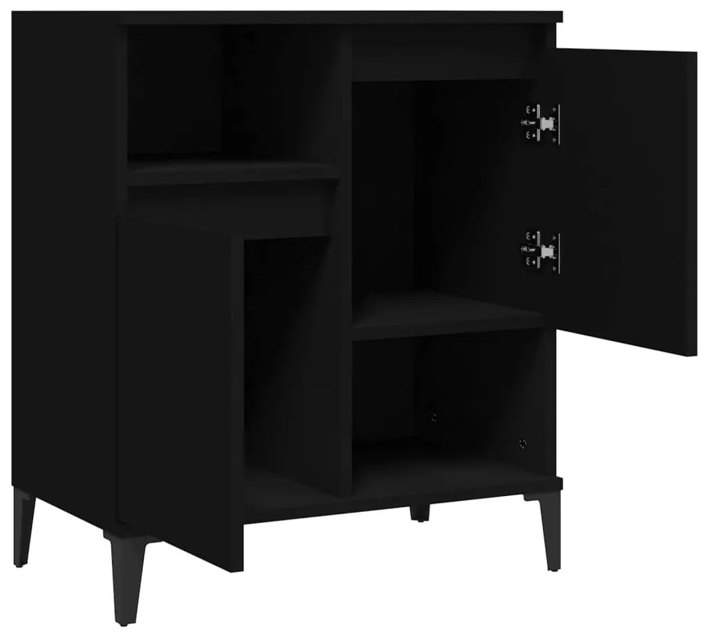 Credenza Nero 60x35x70 cm in Legno Multistrato