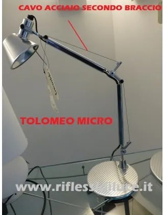 Artemide cavo di acciaio secondo braccio ricambio  Tolomeo micro