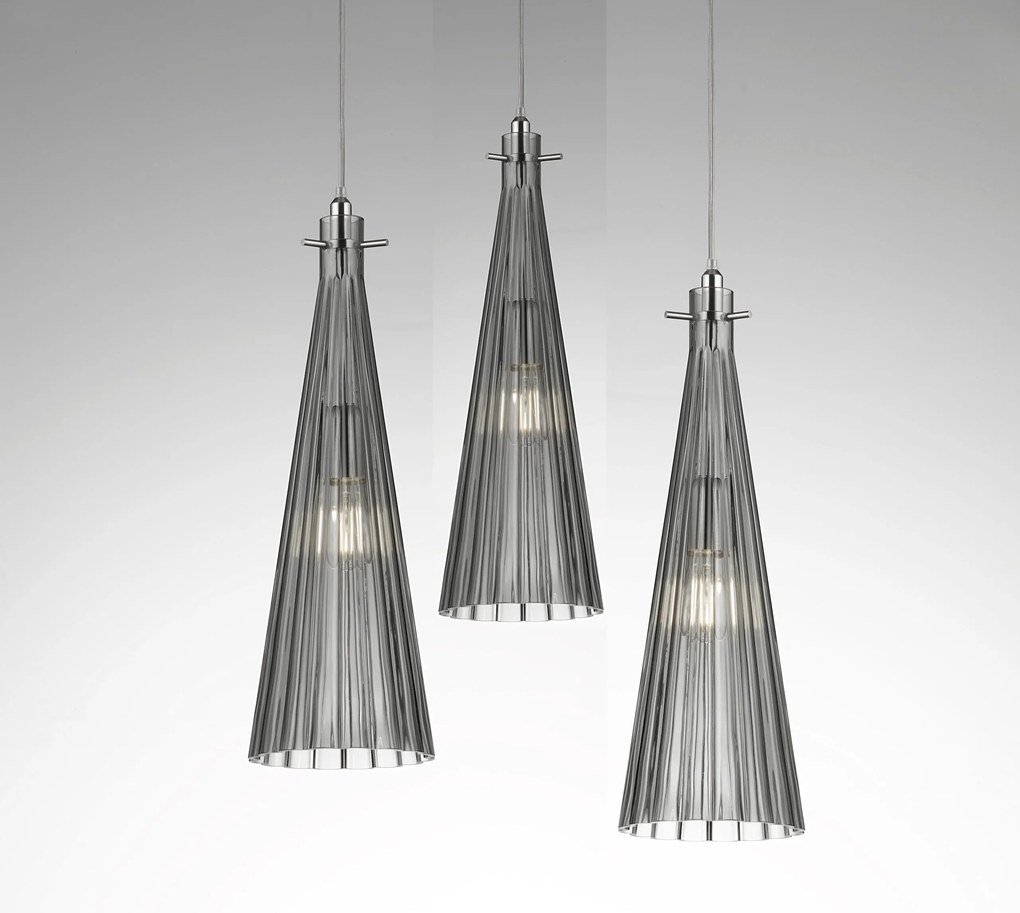 Selene illuminazione Costa Rica 3-light pendant lamp 2810/3 Fumè