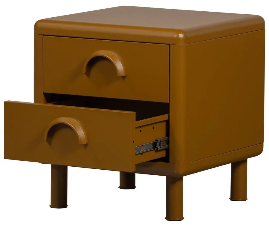 Comodino giallo ocra in metallo Rune – WOOOD