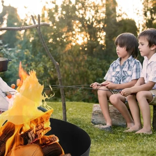 Braciere portatile per legna 57x30 cm nero