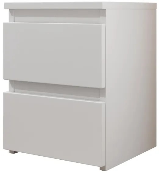 Comodino MALWA 40x30 cm bianco lucido