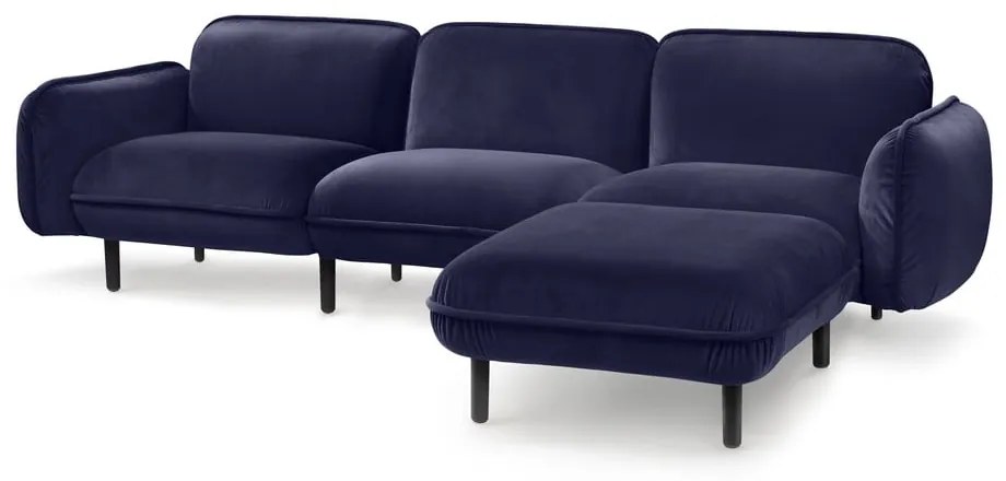 Divano in velluto blu scuro Bean - EMKO