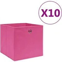 Contenitori 10 pz in Tessuto non Tessuto 28x28x28 cm Rosa