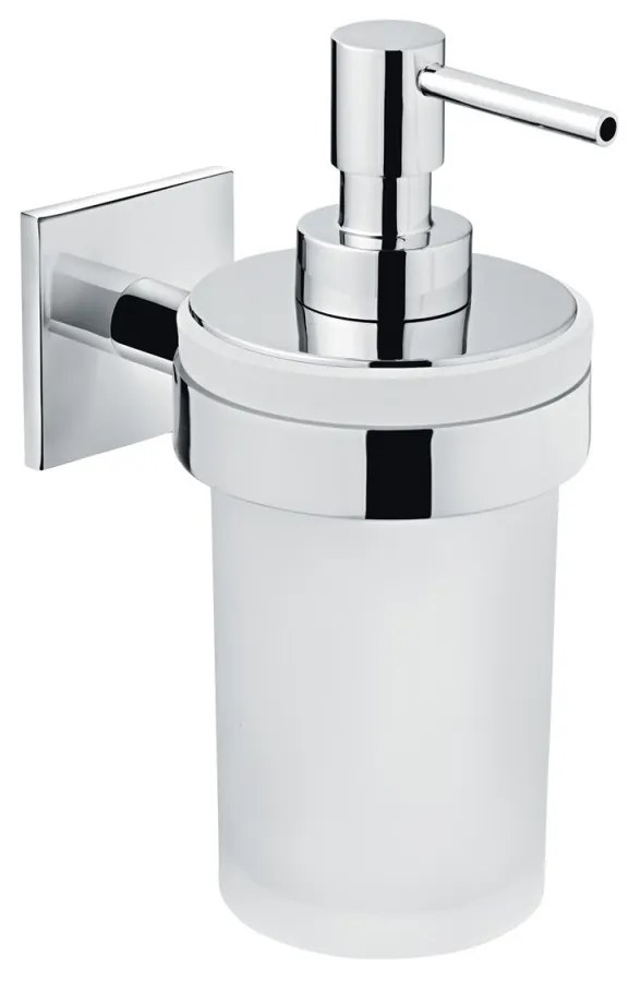 Dispenser Portasapone a muro in Vetro Opaco Cromo Cosmic Duo Square 2640105