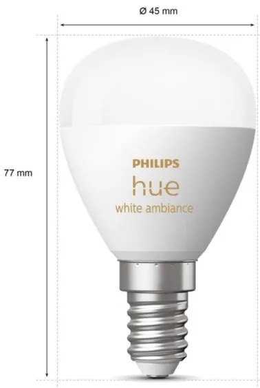 SET 2x Lampadina LED dimmerabile Philips Hue WHITE AMBIANCE P45 E14/5,1W/230V