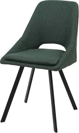 Sedia LINDA in tessuto verde per cucina con cuscino sfoderabile