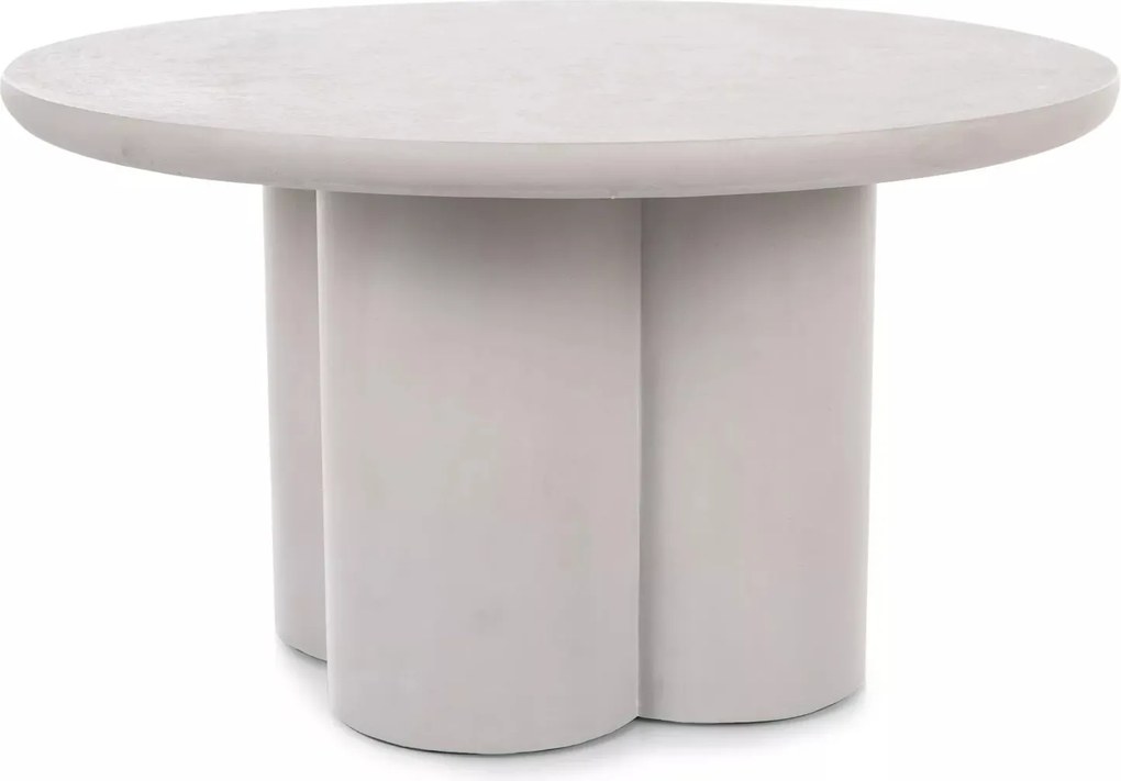 Tavolino Rosalia in microcemento grigio chiaro – Ø80x45 cm