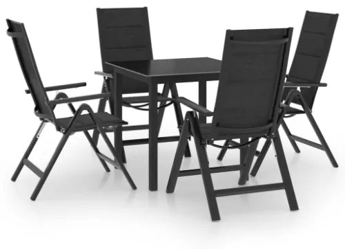 Set Mobili da Pranzo per Giardino 5 pz in Alluminio Antracite