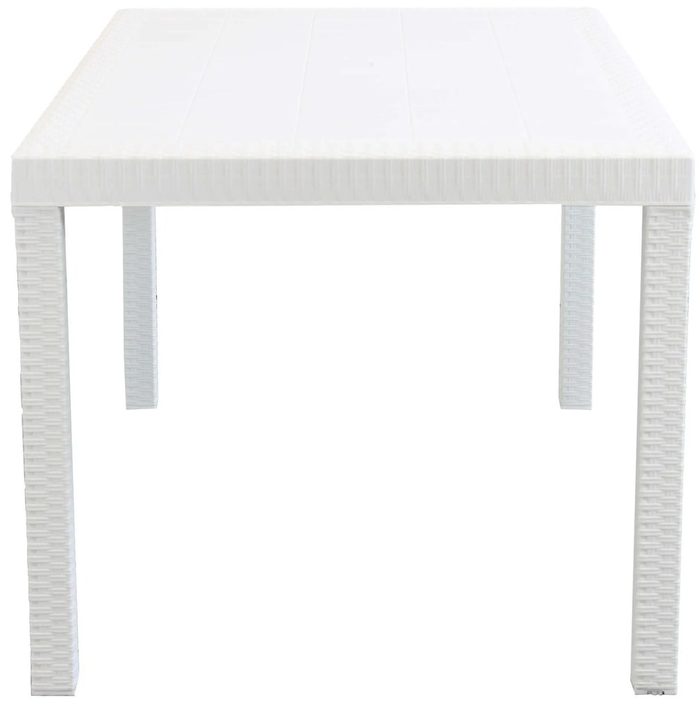 CALIGOLA - set tavolo in resina effetto rattan cm 150 x 90 x 74 h con 6 poltrone Alma