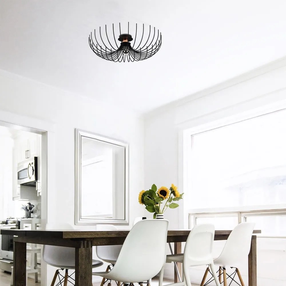 Plafoniera nera con paralume in metallo ø 56 cm Aspendos – Opviq lights