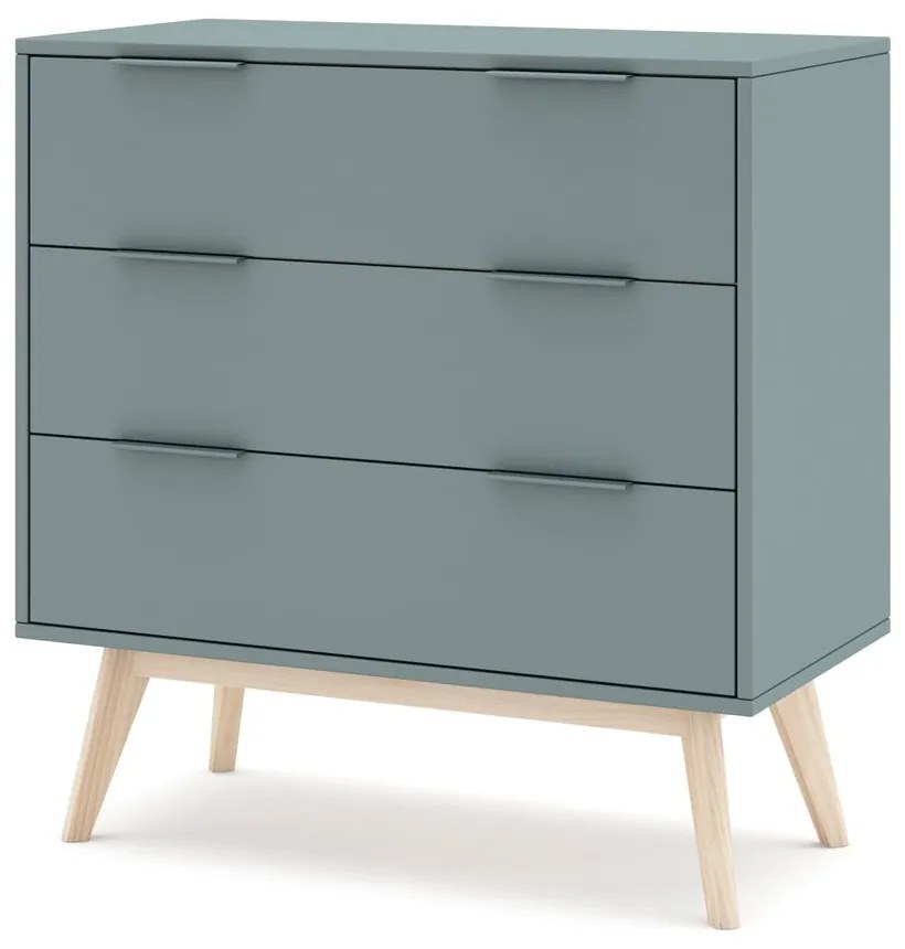 Cassettiera bassa verde-grigio 80x83 cm Pisco - Marckeric