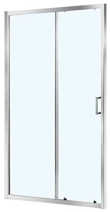 Porta doccia scorrevole Zesk L 140 x H 190cm, Sp. 6 mm in vetro vetro senza finitura / trasparente profilo cromo