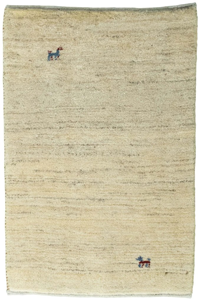 Gabbeh Tappeto 90x60 Beige (Iran) Annodato A Mano