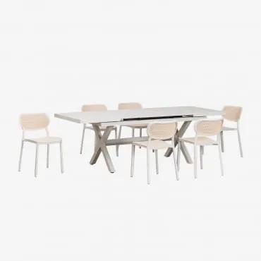 Set Tavolo da Giardino Allungabile Rettangolare in Alluminio - Sklum