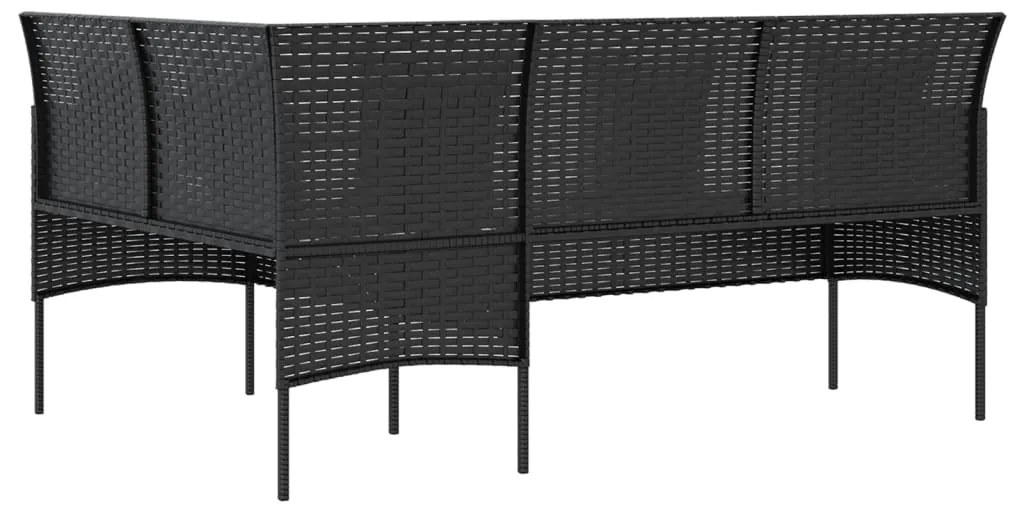 Set divano a l con cuscini 5 pz nero in polyrattan