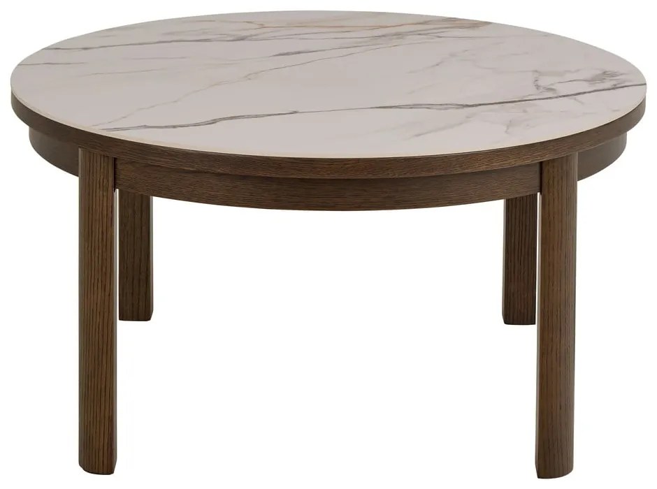 Tavolino da salotto rotondo beige/marrone scuro con piano in ceramica ø 90 cm Southampton – Actona