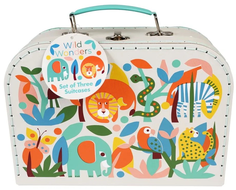 Valigie per bambini in set di 3 pezzi Wild Wonders - Rex London