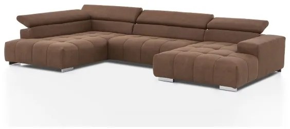 Divano angolare a U TROPEA sinistro marrone
