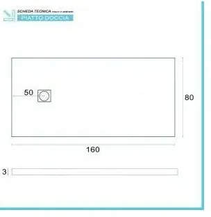 Piatto doccia filo pavimento Karen 80x160 in resina bianco pietra