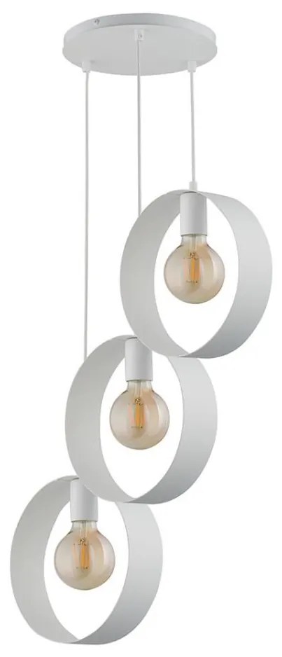 Lampadario su filo HAPPY 3xE27/60W/230V bianco