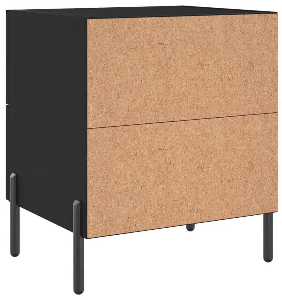 Comodini 2 pz Neri 40x35x47,5 cm in Legno Multistrato