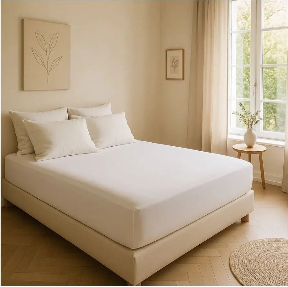 Lenzuolo con angoli bianco in cotone renforcé 200x140 cm Ranforce – Mila Home Luxury