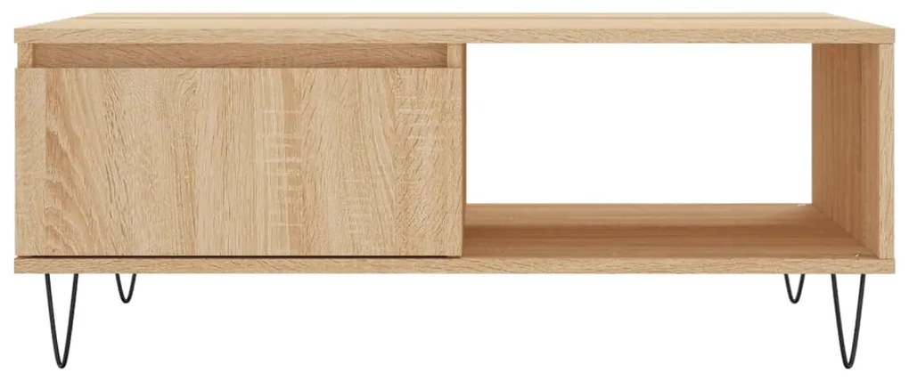 Tavolino da salotto rovere sonoma 90x60x35 cm legno multistrato