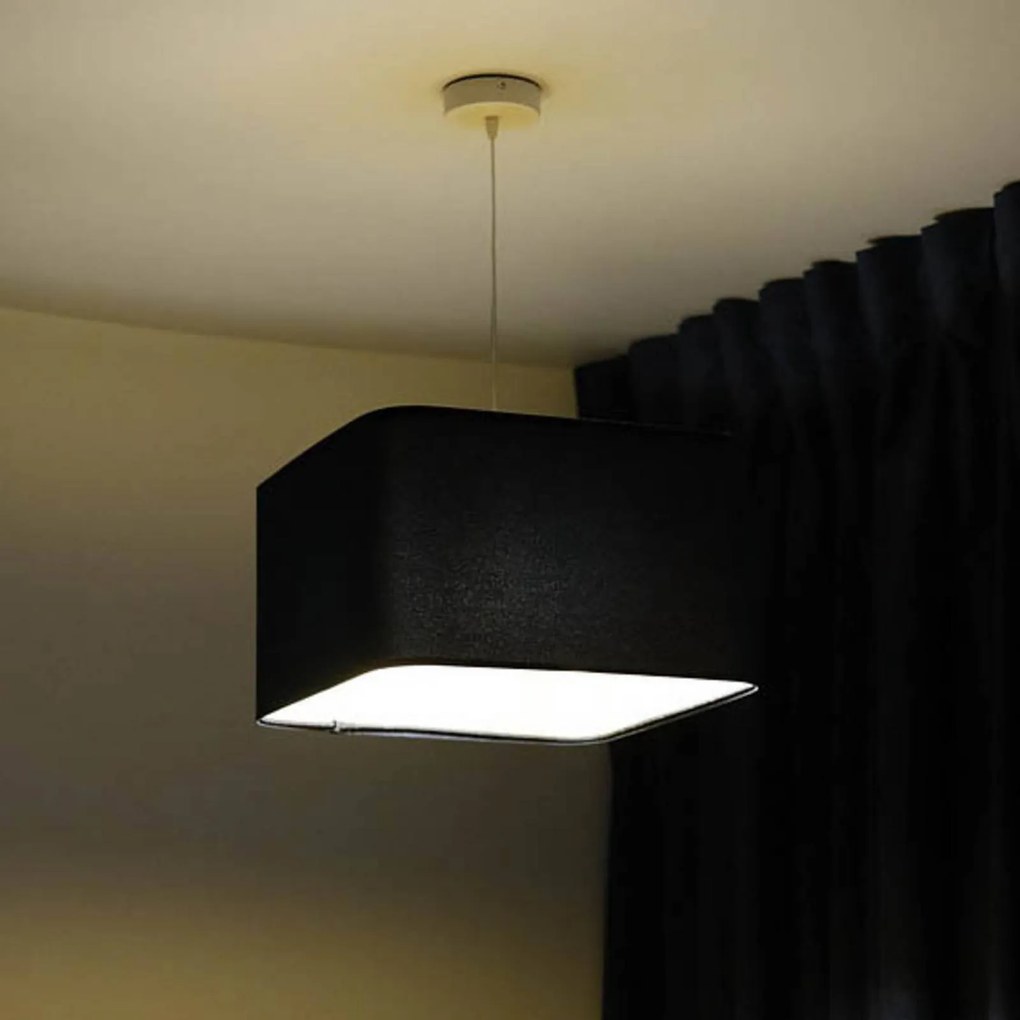 Maco Design Lampada a sospensione Kwadro, blu scuro, 40 x 40 cm, tessuto in velluto