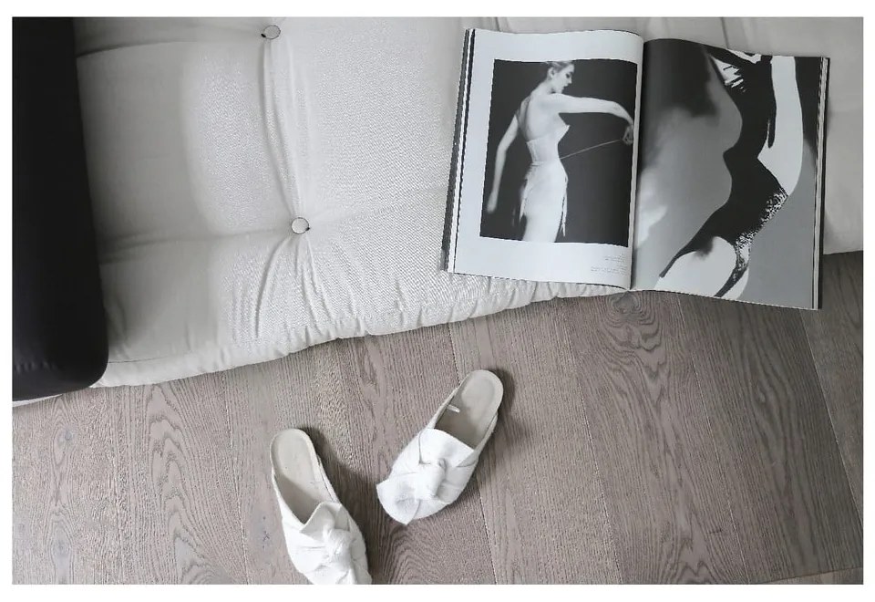 Materasso futon bianco e grigio 70x200 cm Wrap Natural/Dark Grey - Karup Design