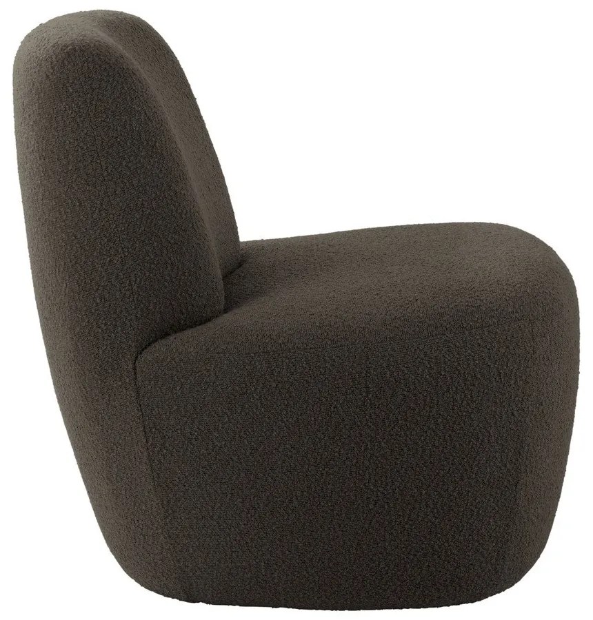 Poltrona grigio-marrone in tessuto bouclé Ada - Leitmotiv