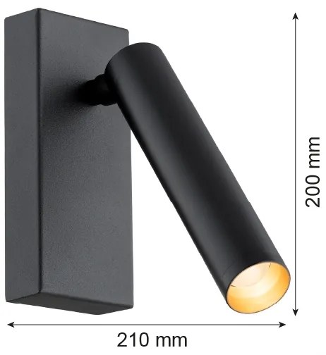 Argon 8328 - Luce Spot da parete a LED RIO LED/4,2W/230V 3000K nero