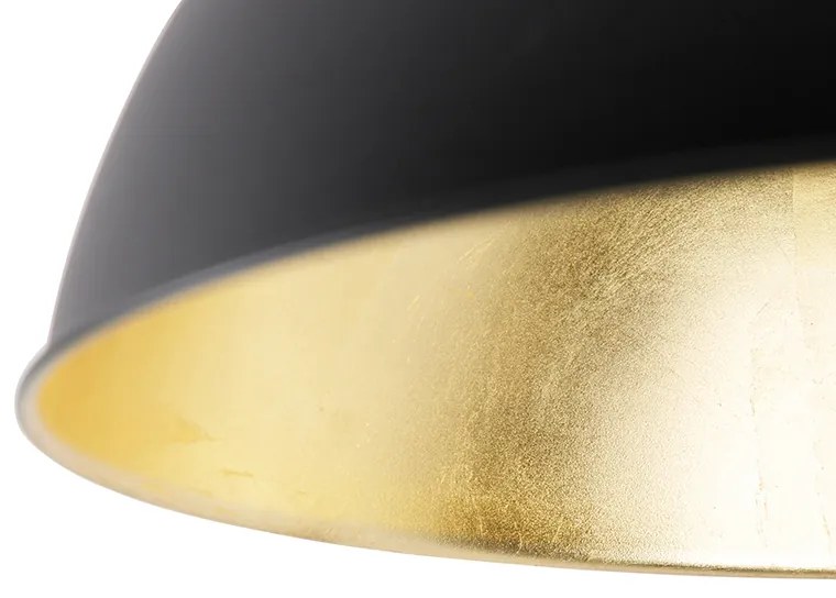 Plafoniera nera con oro 42 cm regolabile - Magnax